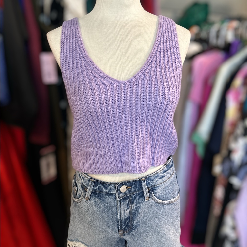 Lilac Knit Tank Top